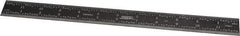 SPI - 12" Long, 1/100, 1/64, 1/50, 1/32" Graduation, Rigid Steel Rule - 16R Graduation Style, 1" Wide, Black, Black Chrome Finish - Apex Tool & Supply