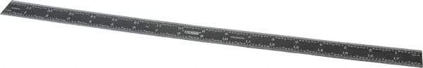 SPI - 18" Long, 1/64, 1/50, 1/32, 1/10" Graduation, Rigid Steel Rule - 3R Graduation Style, 1-1/8" Wide, Black, Black Chrome Finish - Apex Tool & Supply