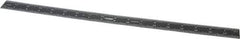 SPI - 18" Long, 1/64, 1/50, 1/32, 1/10" Graduation, Rigid Steel Rule - 3R Graduation Style, 1-1/8" Wide, Black, Black Chrome Finish - Apex Tool & Supply