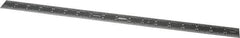 SPI - 18" Long, 1/100, 1/64, 1/32, 1/10" Graduation, Rigid Steel Rule - 5R Graduation Style, 1-1/8" Wide, Black, Black Chrome Finish - Apex Tool & Supply