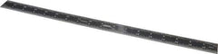 SPI - 18" Long, 1/64, 1/32" and 0.5, 1mm Graduation, Rigid Steel Rule - English/Metric Graduation Style, 1-1/8" Wide, Black, Black Chrome Finish - Apex Tool & Supply