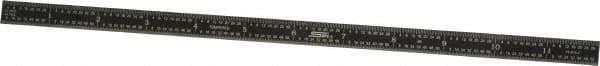 SPI - 12" Long, 1/64, 1/32, 1/16, 1/8" Graduation, Flexible Steel Rule - 4R Graduation Style, 1/2" Wide, Black, Black Chrome Finish - Apex Tool & Supply