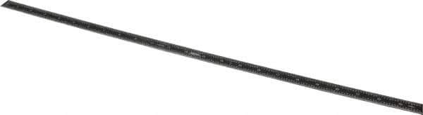 SPI - 24" Long, 1/64, 1/32, 1/16, 1/8" Graduation, Flexible Steel Rule - 4R Graduation Style, 3/4" Wide, Black, Black Chrome Finish - Apex Tool & Supply