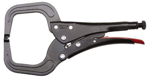 Proto - 11-3/16" OAL C-Clamp Locking Pliers - 15/32" Jaw Width, 3-45/64" Jaw Depth, 3-15/16" Jaw Opening, Standard Handle - Apex Tool & Supply