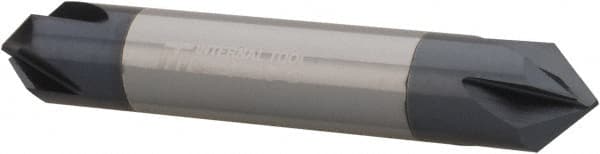 Made in USA - 1/2" Diam 4 Flute Double End Solid Carbide Chamfer Mill - Apex Tool & Supply
