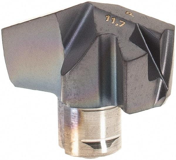 Iscar - Series ICP, 0.461" Diam Grade IC908 140° Replaceable Drill Tip - Carbide, TiAlN Finish, 11 Seat Size, Through Coolant - Apex Tool & Supply