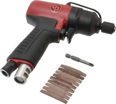 Chicago Pneumatic - 1/4" Bit Holder, 5,600 RPM, Pistol Grip Handle Air Screwdriver - 4.4 to 30 Ft/Lb Torque, 1/4 NPT Inlet, 6.8 CFM - Apex Tool & Supply