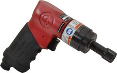 Chicago Pneumatic - 1/4" Bit Holder, 2,200 RPM, Pistol Grip Handle Air Screwdriver - 124 In/Lb Torque, 1/4 NPT Inlet, 2.5 CFM - Apex Tool & Supply