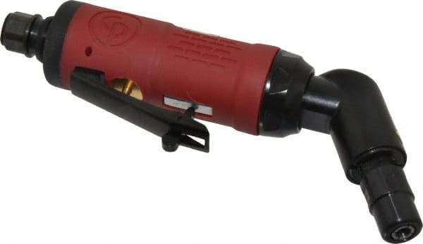 Chicago Pneumatic - 1/4" Collet, Angle Handle, Angle Air Die Grinder - 23,000 RPM, Rear Exhaust, 8 CFM, 0.28 hp, 6.21 bar, 1/4" Inlet - Apex Tool & Supply