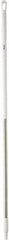 Vikan - 59 x 1-1/4" Aluminum Squeegee Handle - European Threaded Connection, White - Apex Tool & Supply