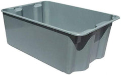 MFG Tray - 500 Lb Load Capacity Gray Fiberglass Tote Container - Stacking, Nesting, 27-1/2" Long x 20" Wide x 14.1" High - Apex Tool & Supply