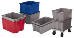 LEWISBins+ - 4.7 Cu Ft, 70 Container, 300 Stack Lb Load Capacity Blue Polyethylene Tote Container - Stacking, Nesting, 30.1" Long x 24" Wide x 15.1" High - Apex Tool & Supply