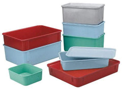 LEWISBins+ - 300 Lb Load Capacity Gray Fiberglass Tote Container - Stacking, Nesting, 12.4" Long x 9.8" Wide x 2.1" High - Apex Tool & Supply