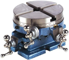 Palmgren - 8" Table Diam, Cross Slide Cross Slide Rotary Machining Table - 5-9/16" Centerline Height, 1-5/8" Bore Diam, 5/8" T-Slot Width - Apex Tool & Supply