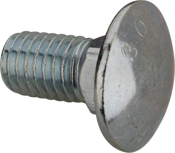 Value Collection - 1/2-13 UNC 1" Length Under Head, Standard Square Neck, Carriage Bolt - Grade 2 Steel, Zinc-Plated Finish - Apex Tool & Supply