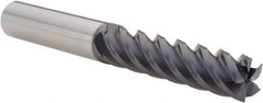 Value Collection - 1/2", 2" LOC, 1/2" Shank Diam, 4" OAL, 5 Flute, Solid Carbide Square End Mill - Single End, TiAlN Finish, Spiral Flute, 45° Helix, Right Hand Cut, Right Hand Flute - Apex Tool & Supply