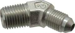 Parker - 1/4" Tube OD, 37° Steel Flared Tube Male 45° Elbow - 1/4 NPTF, Flare x MNPTF Ends - Apex Tool & Supply