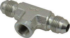 Parker - 5/16" Tube OD, 37° Steel Flared Tube Female Branch Tee - 1/8 NPTF, Flare x FNPTF Ends - Apex Tool & Supply