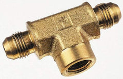 Parker - 1/4" Tube OD, 37° Steel Flared Tube Female Branch Tee - 1/8 NPTF, Flare x FNPTF Ends - Apex Tool & Supply