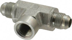 Parker - 3/8" Tube OD, 37° Steel Flared Tube Female Branch Tee - 1/4 NPTF, Flare x FNPTF Ends - Apex Tool & Supply