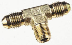 Parker - 5/16" Tube OD, 37° Steel Flared Tube Male Branch Tee - 1/8 NPTF, Flare x MNPTF Ends - Apex Tool & Supply