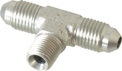 Parker - 1/4" Tube OD, 37° Steel Flared Tube Male Branch Tee - 1/8 NPTF, Flare x MNPTF Ends - Apex Tool & Supply