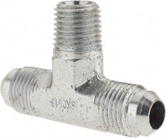 Parker - 3/8" Tube OD, 37° Steel Flared Tube Male Branch Tee - 1/4 NPTF, Flare x MNPTF Ends - Apex Tool & Supply