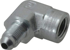 Parker - 1/4" Tube OD, 37° Steel Flared Tube Female Elbow - 1/4 NPTF, Flare x FNPTF Ends - Apex Tool & Supply