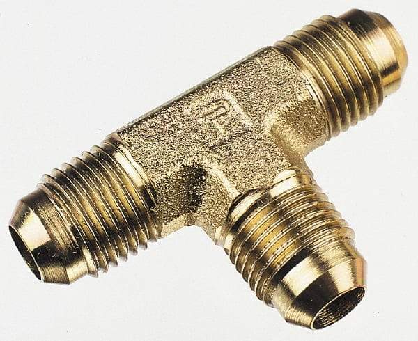 Parker - 1/8" Tube OD, 37° Steel Flared Tube Union Tee - Flare x Flare x Flare Ends - Apex Tool & Supply