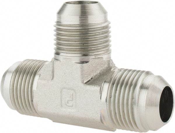 Parker - 3/4" Tube OD, 37° Steel Flared Tube Union Tee - Flare x Flare x Flare Ends - Apex Tool & Supply