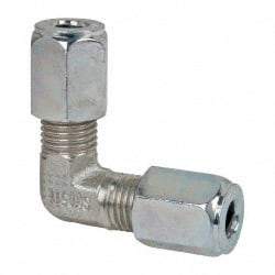 Parker - Metal Flareless Bite Tube Union Elbow - 1/4 NPTF - Apex Tool & Supply