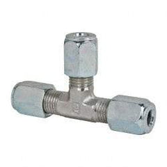 Parker - Metal Flareless Bite Tube Union Tee - 1/4 NPTF - Apex Tool & Supply