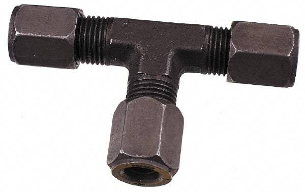Parker - Metal Flareless Bite Tube Union Tee - 3/8 NPTF - Apex Tool & Supply