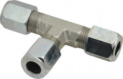 Parker - Metal Flareless Bite Tube Union Tee - 3/8 NPTF - Apex Tool & Supply