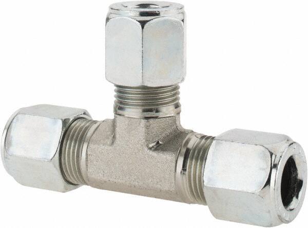 Parker - Metal Flareless Bite Tube Union Tee - 1/2 NPTF - Apex Tool & Supply