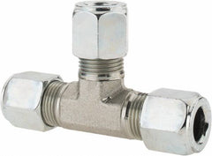 Parker - Metal Flareless Bite Tube Union Tee - 1/2 NPTF - Apex Tool & Supply