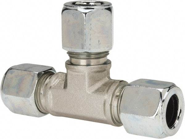 Parker - Metal Flareless Bite Tube Union Tee - 5/8 NPTF - Apex Tool & Supply