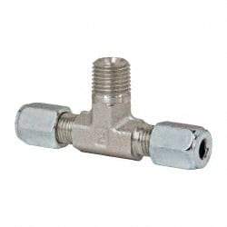 Parker - Metal Flareless Bite Tube Male Branch Tee - 1/4 NPTF - Apex Tool & Supply
