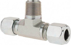Parker - Metal Flareless Bite Tube Male Branch Tee - 1/2 NPTF - Apex Tool & Supply