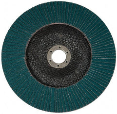 3M - 36 Grit, 7" Disc Diam, 7/8" Center Hole, Type 27 Zirconia Alumina Flap Disc - Cloth Backing, Arbor Attaching System, Coated - Apex Tool & Supply