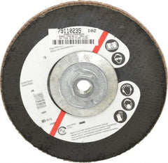 3M - 40 Grit, 7" Disc Diam, 5/8-11 Center Hole, Type 29 Zirconia Alumina Flap Disc - Cloth Backing, Arbor Attaching System, Coated - Apex Tool & Supply
