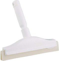 Vikan - 10" Foam Rubber Blade Bench Squeegee - Double Edge, White, Plastic Holder - Apex Tool & Supply