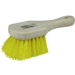 8″ Utility Scrub Brush, Yellow Polypropylene Fill, Short Handle, Foam Block - Apex Tool & Supply