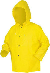 MCR Safety - Size 3XL, Yellow, Rain Jacket - 2 Pockets, Attached Hood - Apex Tool & Supply