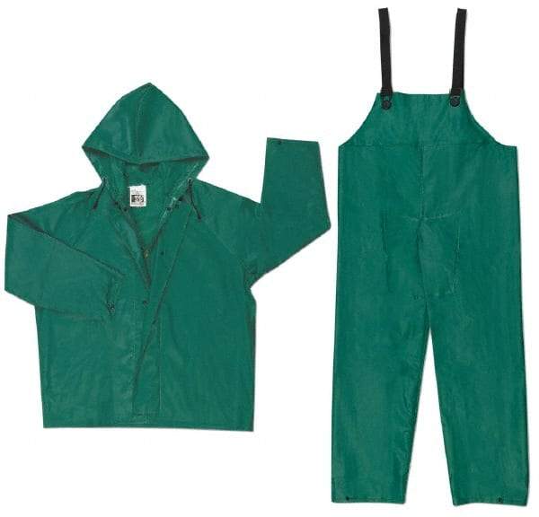 MCR Safety - Size 7XL, Green, Chemical, Rain Two Piece Suit - Attached Hood - Apex Tool & Supply