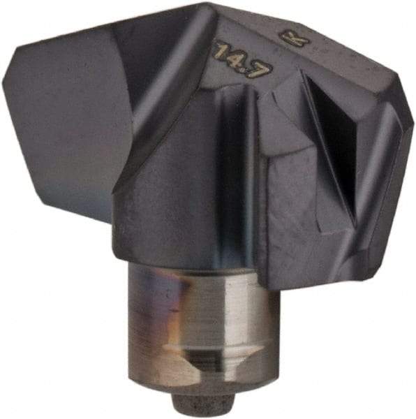 Iscar - Series ICK, 0.579" Diam Grade IC908 140° Replaceable Drill Tip - Carbide, TiAlN Finish, 14 Seat Size, Through Coolant - Apex Tool & Supply