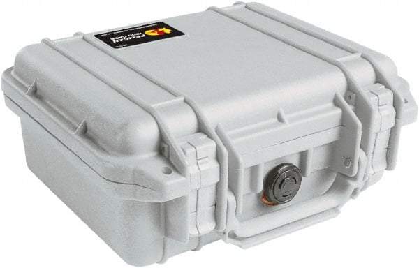 Pelican Products, Inc. - 9-11/16" Wide x 4-7/8" High, Clamshell Hard Case - Silver, Polyethylene - Apex Tool & Supply
