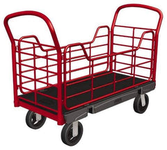 Rubbermaid - 2,000 Lb Capacity Structural Foam/Steel Platform Truck - Structural Foam Deck, 24" OAW, Rubber Casters - Apex Tool & Supply