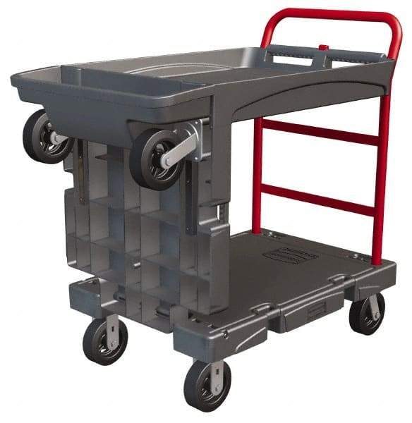Rubbermaid - 750 Lb Capacity Structural Foam/Steel Platform Truck - Structural Foam Deck, 24-1/4" OAW, 65-7/8" Platform Length, Rubber Casters - Apex Tool & Supply