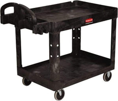 Rubbermaid - 750 Lb Capacity, 25" Wide x 53-5/8" Long x 35-3/4" High Standard Utility Cart - 2 Shelf, Plastic - Apex Tool & Supply